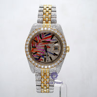 VVS Round Moissanite With Enamel Datejust Hip Hop Stick Index Watch