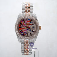 Round Moissanite With Enamel Hip Hop Stick Index Watch For Men