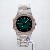 Moissanite Iced Out Hip Hop Automatic Mechanical Green Dial Watch