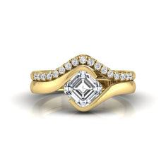 1 ct Asscher Cut Lab Grown Diamond Bridal Ring Set