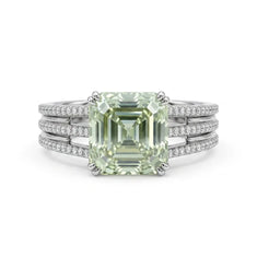 Asscher Cut Moissanite Split Shank Engagement Ring