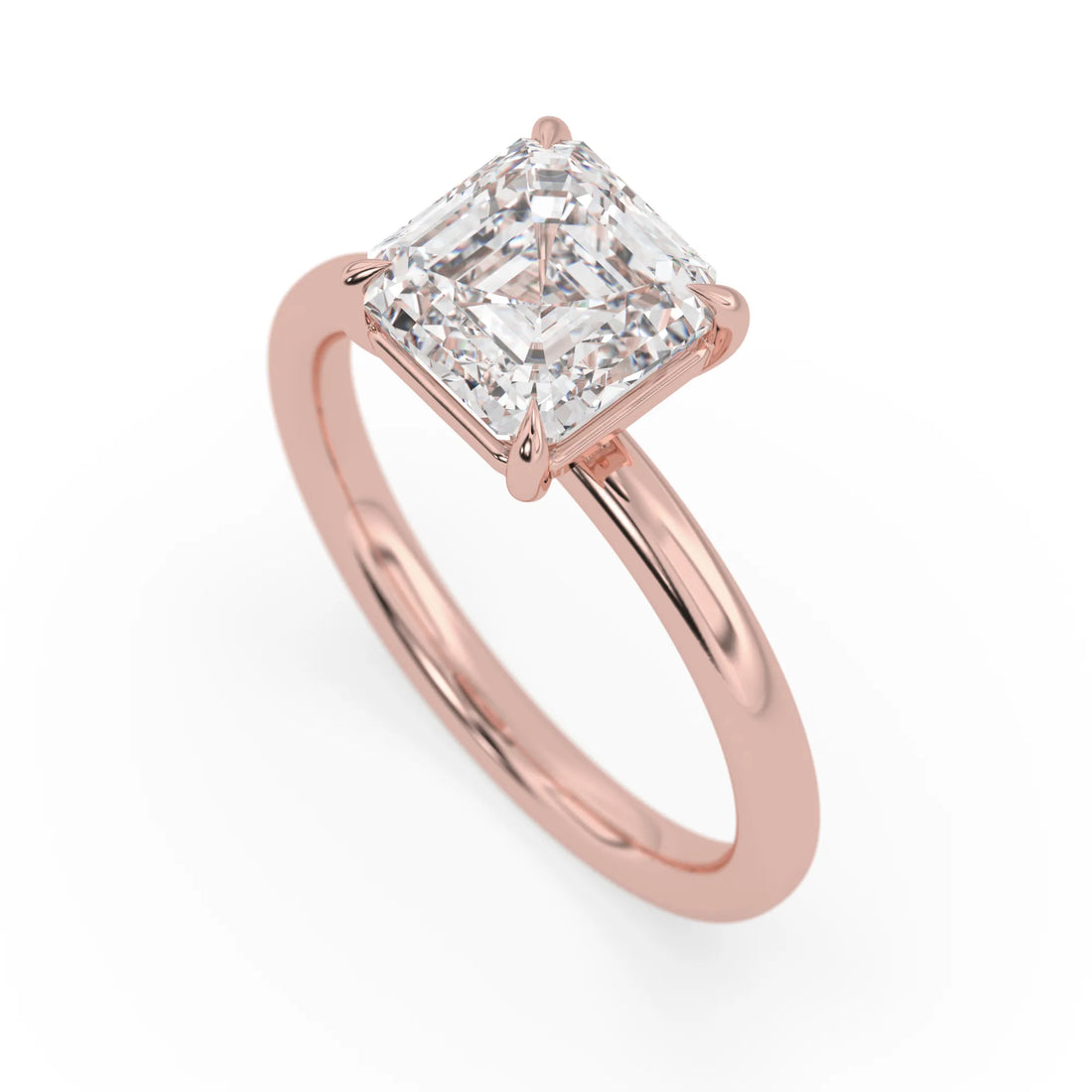 OctaPearl 2.5 ct Asscher Cut Lab Grown Diamond Solitaire Engagement Ring