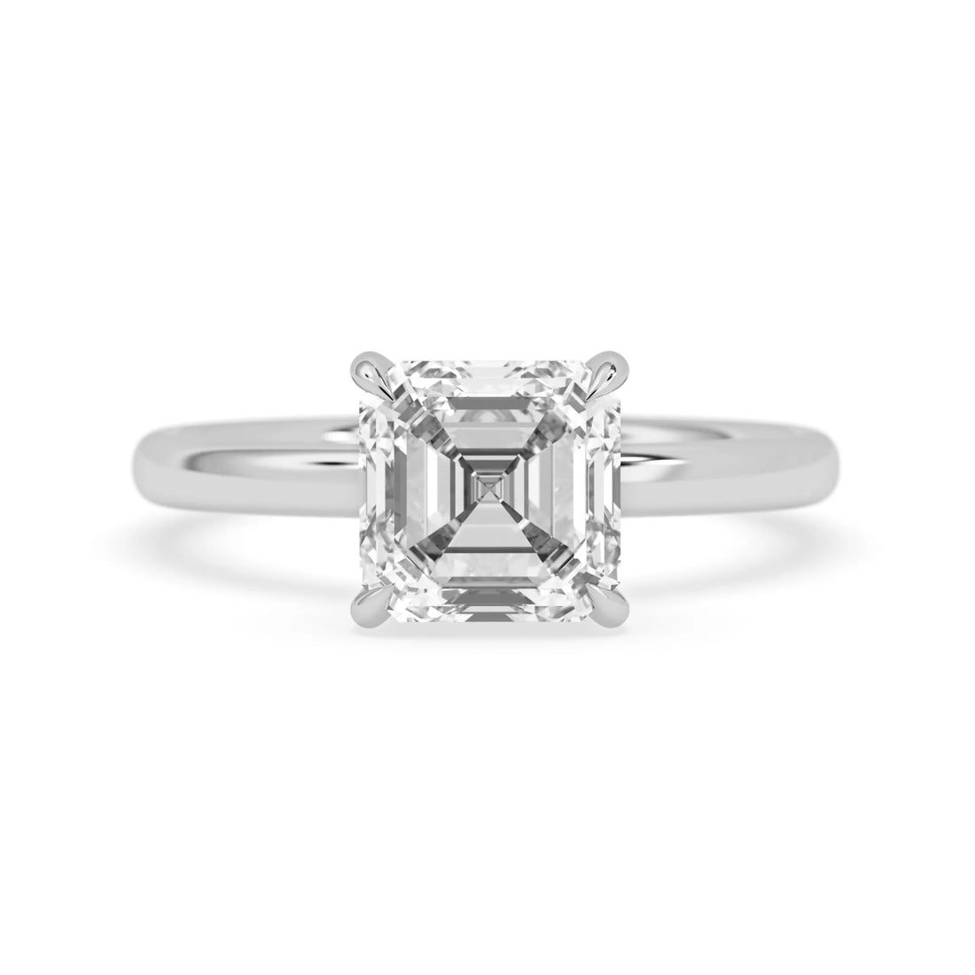 OctaPearl 2.5 ct Asscher Cut Lab Grown Diamond Solitaire Engagement Ring
