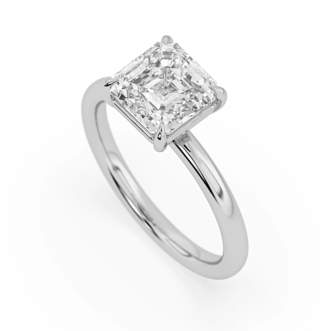 OctaPearl 2.5 ct Asscher Cut Lab Grown Diamond Solitaire Engagement Ring