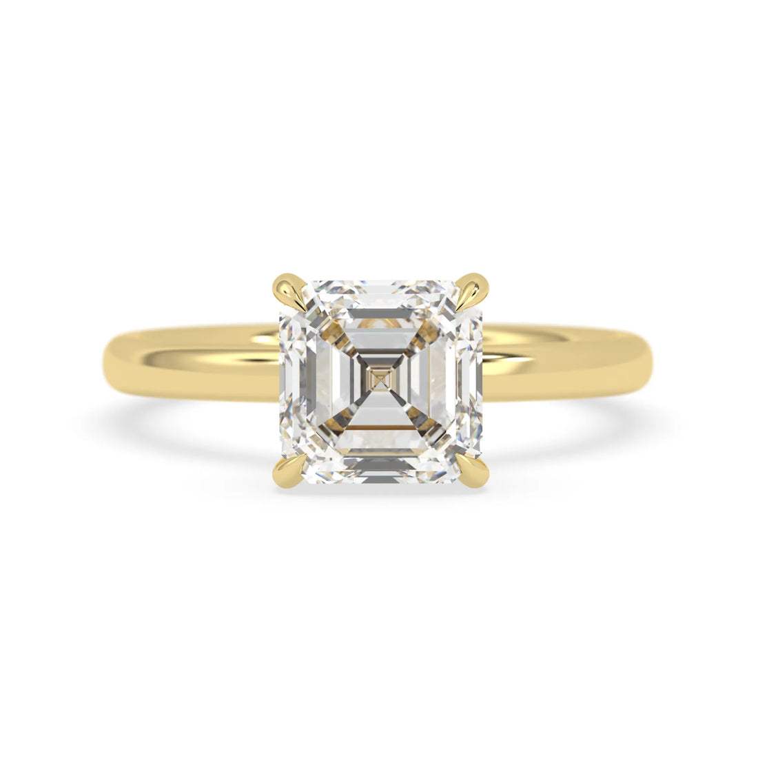 OctaPearl 2.5 ct Asscher Cut Lab Grown Diamond Solitaire Engagement Ring