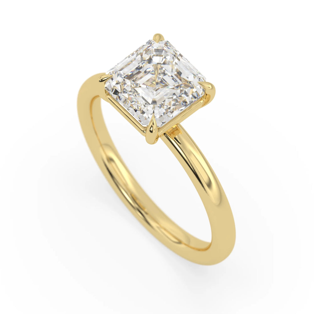OctaPearl 2.5 ct Asscher Cut Lab Grown Diamond Solitaire Engagement Ring