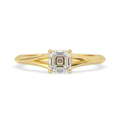 OctaPearl 1 ct Asscher Cut Lab Grown Diamond Split Shank Solitaire Engagement Ring