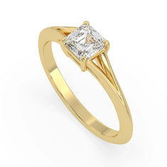 OctaPearl 1 ct Asscher Cut Lab Grown Diamond Split Shank Solitaire Engagement Ring - alternate view