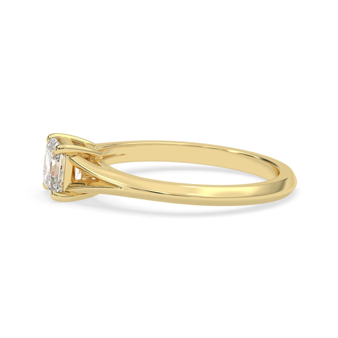 OctaPearl 1 ct Asscher Cut Lab Grown Diamond Split Shank Solitaire Engagement Ring