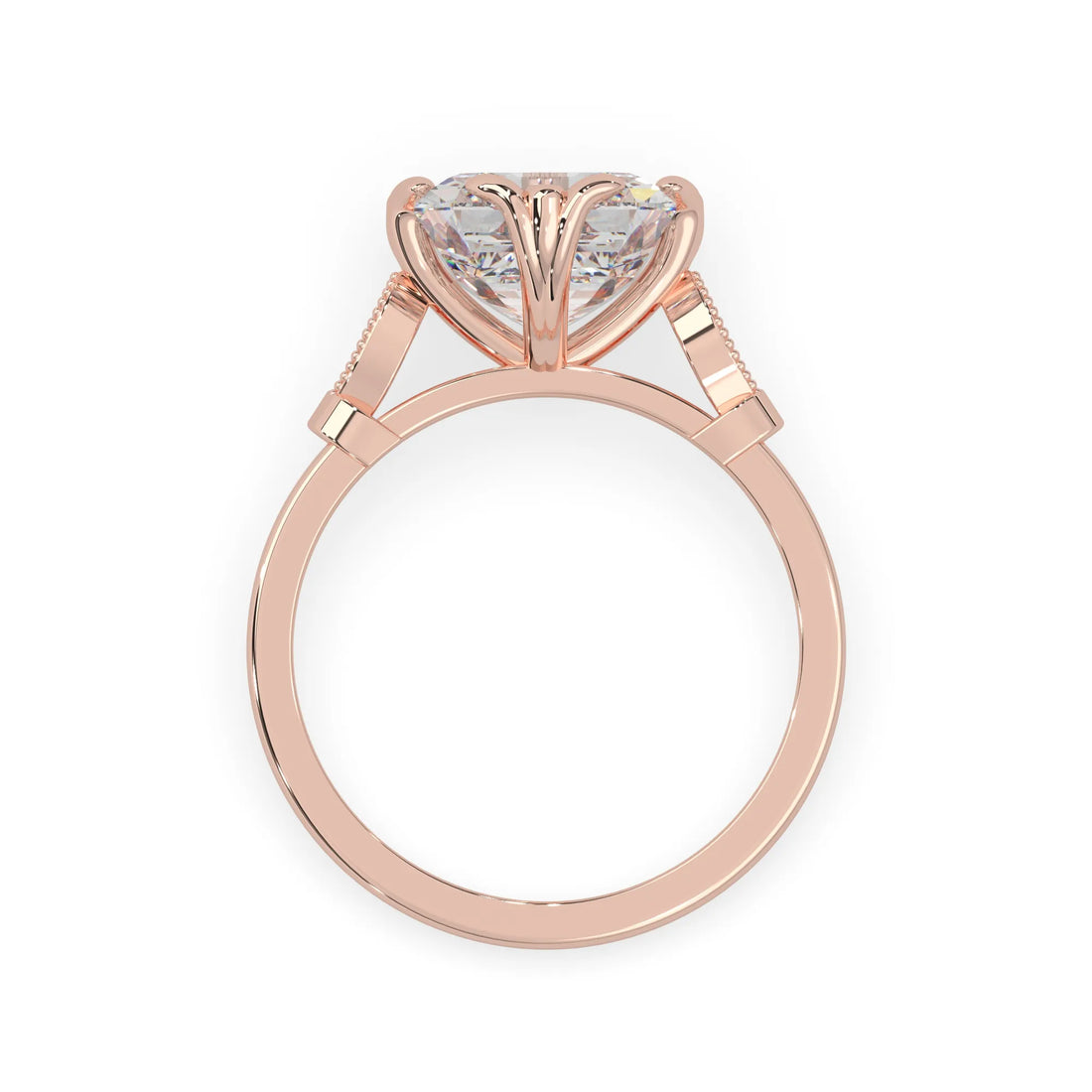 OctaPearl 4 ct Asscher Cut Lab Grown Diamond Seven Stone Engagement Ring