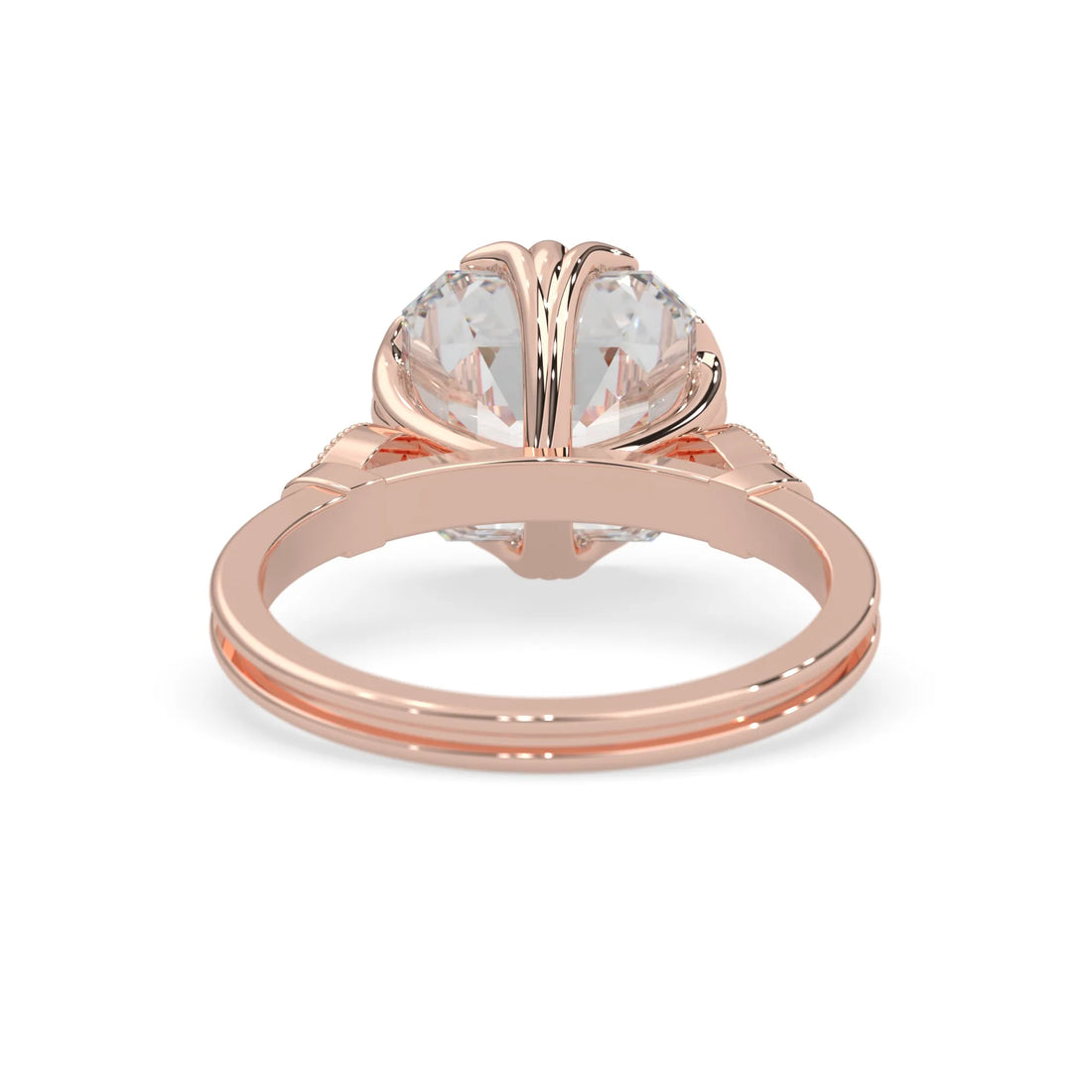 OctaPearl 4 ct Asscher Cut Lab Grown Diamond Seven Stone Engagement Ring