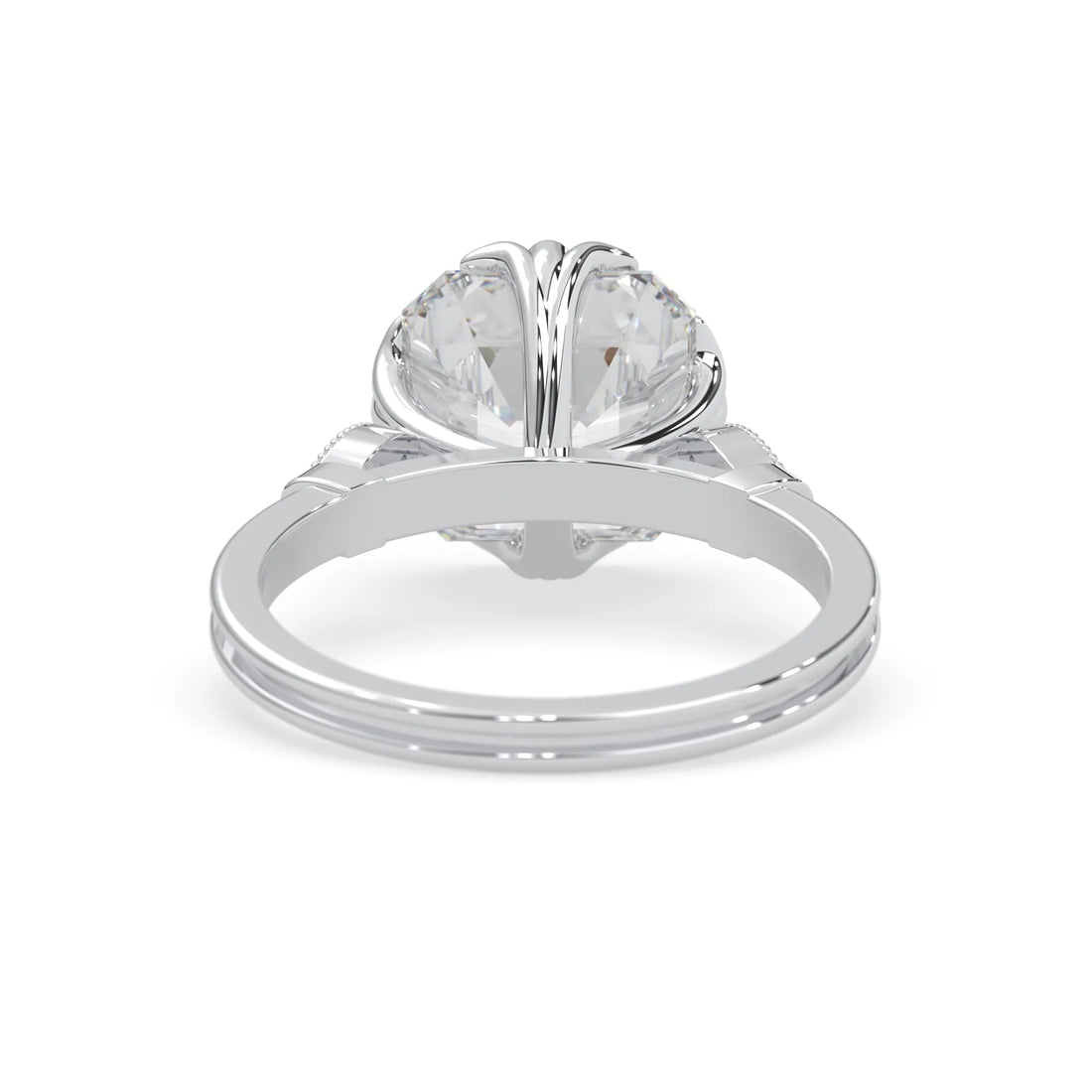 OctaPearl 4 ct Asscher Cut Lab Grown Diamond Seven Stone Engagement Ring