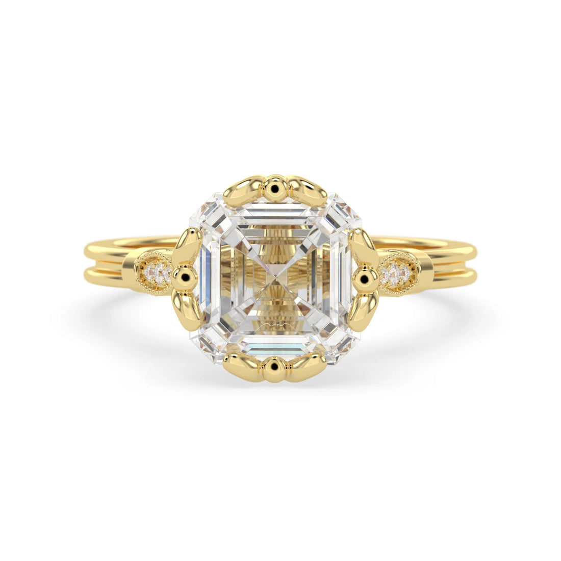 OctaPearl 4 ct Asscher Cut Lab Grown Diamond Seven Stone Engagement Ring