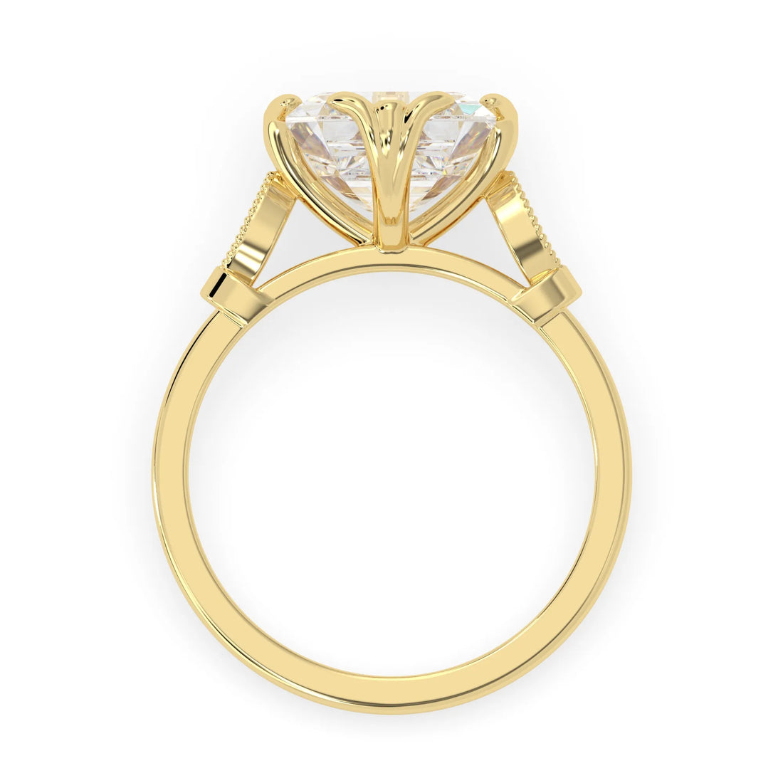 OctaPearl 4 ct Asscher Cut Lab Grown Diamond Seven Stone Engagement Ring