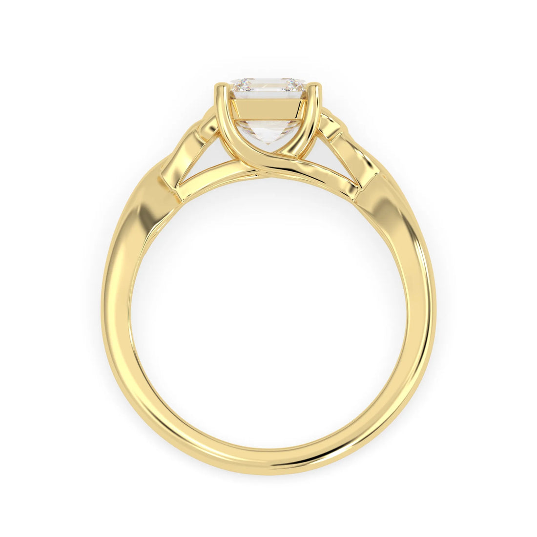 OctaPearl 1 ct Asscher Cut Lab Grown Diamond Celtic Knot Solitaire Engagement Ring