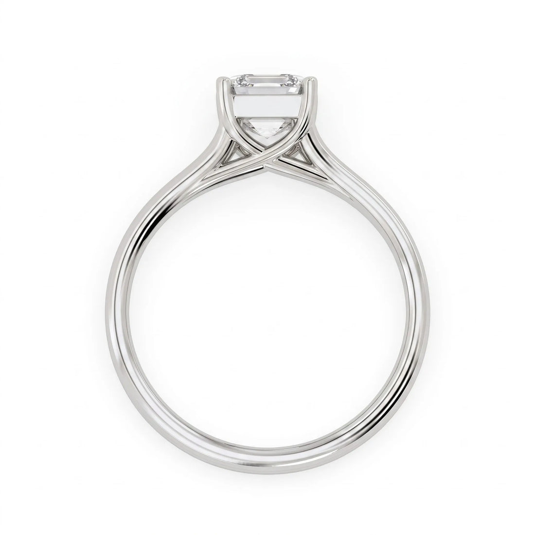 OctaPearl 1.5 ct Asscher Solitaire Split Shank Lab Grown Diamond Engagement Ring