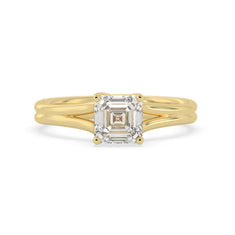 OctaPearl 1.5 ct Asscher Solitaire Split Shank Lab Grown Diamond Engagement Ring