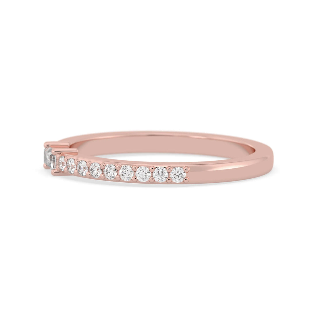 OctaPearl Baguette Cut Lab Grown Diamond Minimalist Pave Engagement Ring
