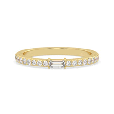OctaPearl Baguette Cut Lab Grown Diamond Minimalist Pave Engagement Ring
