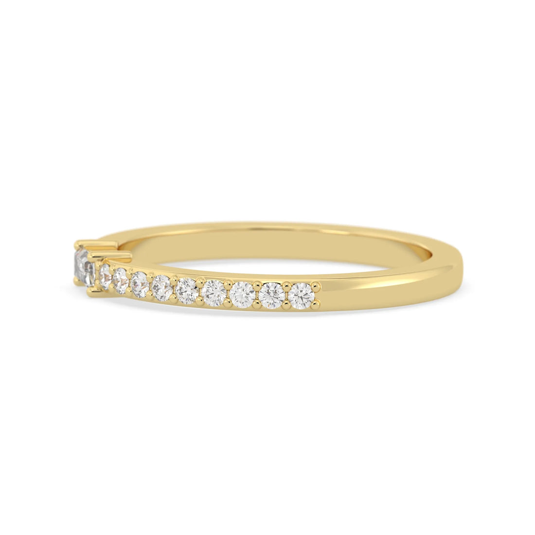 OctaPearl Baguette Cut Lab Grown Diamond Minimalist Pave Engagement Ring