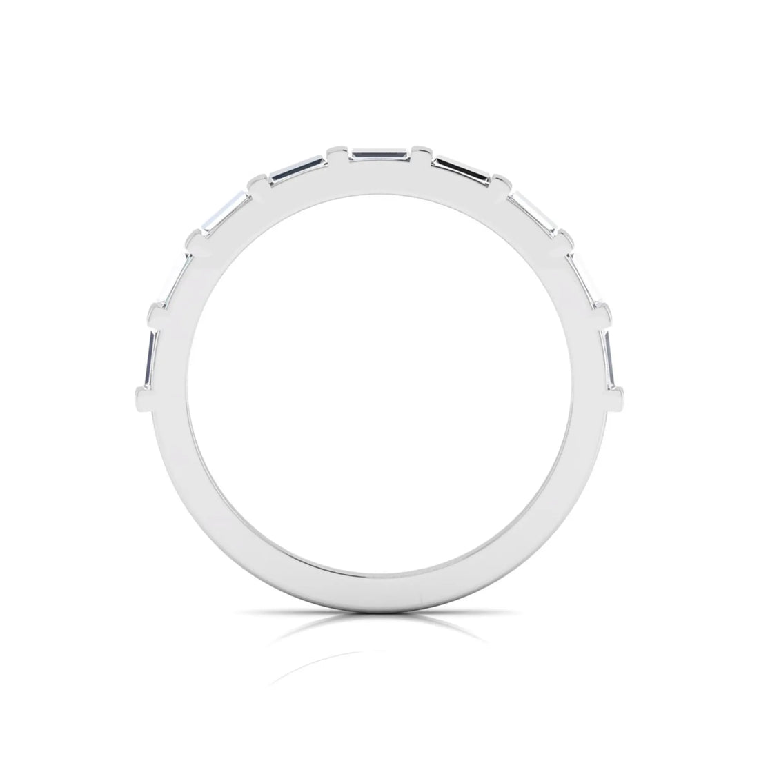 OctaPearl Bar Set Baguette Lab Grown Diamond Minimalist Half Eternity Wedding Band