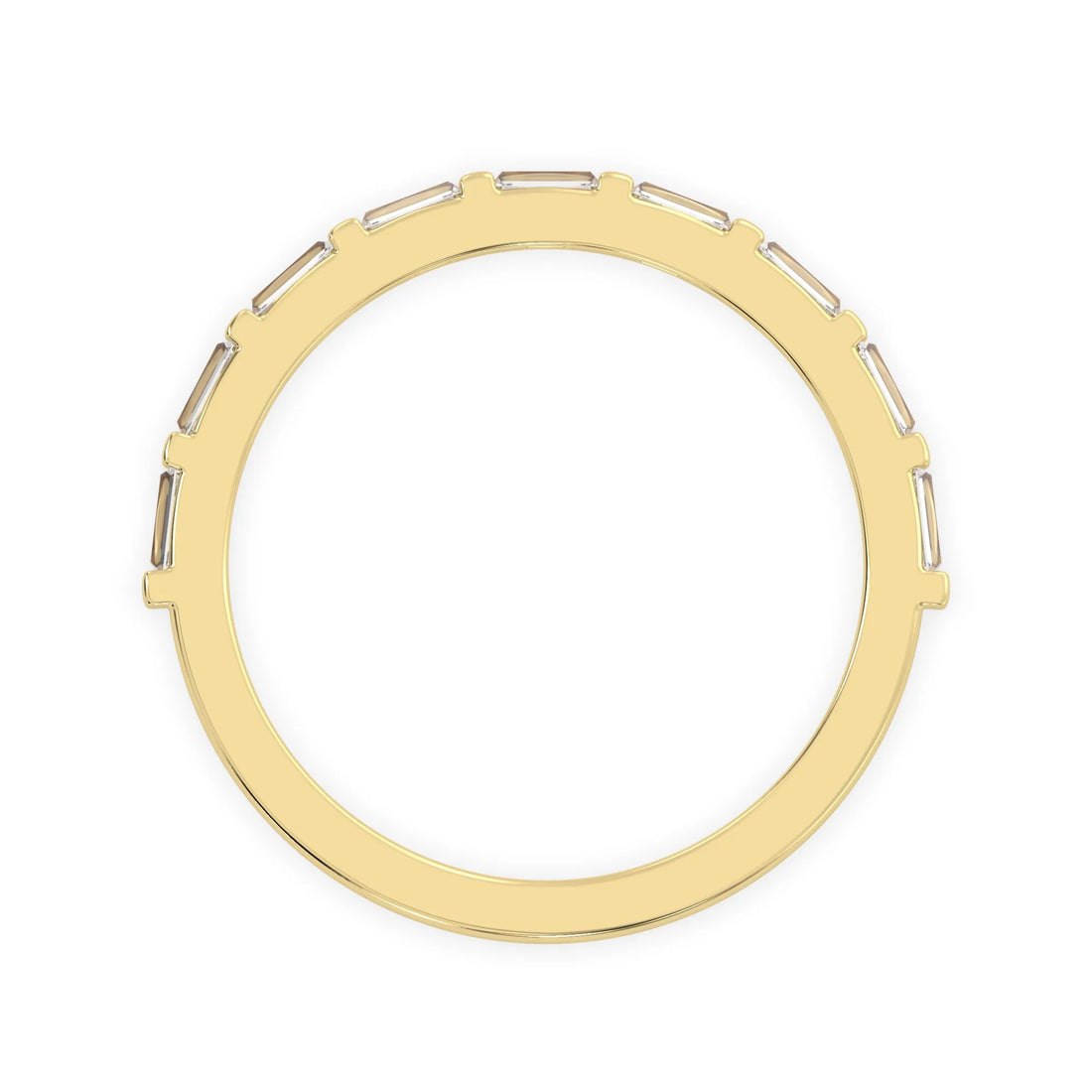 OctaPearl Bar Set Baguette Lab Grown Diamond Minimalist Half Eternity Wedding Band