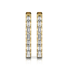 OctaPearl Baguette Lab Grown Diamond Huggie Hoop Earrings - alternate view