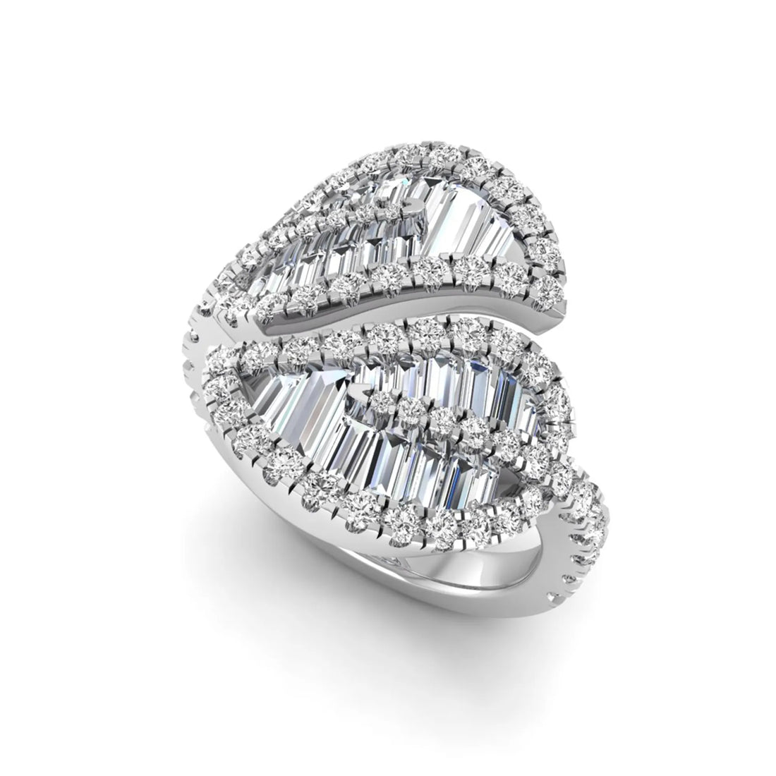 OctaPearl Bypass Shank Leaf Inspire Lab Grown Diamond Engagement Ring