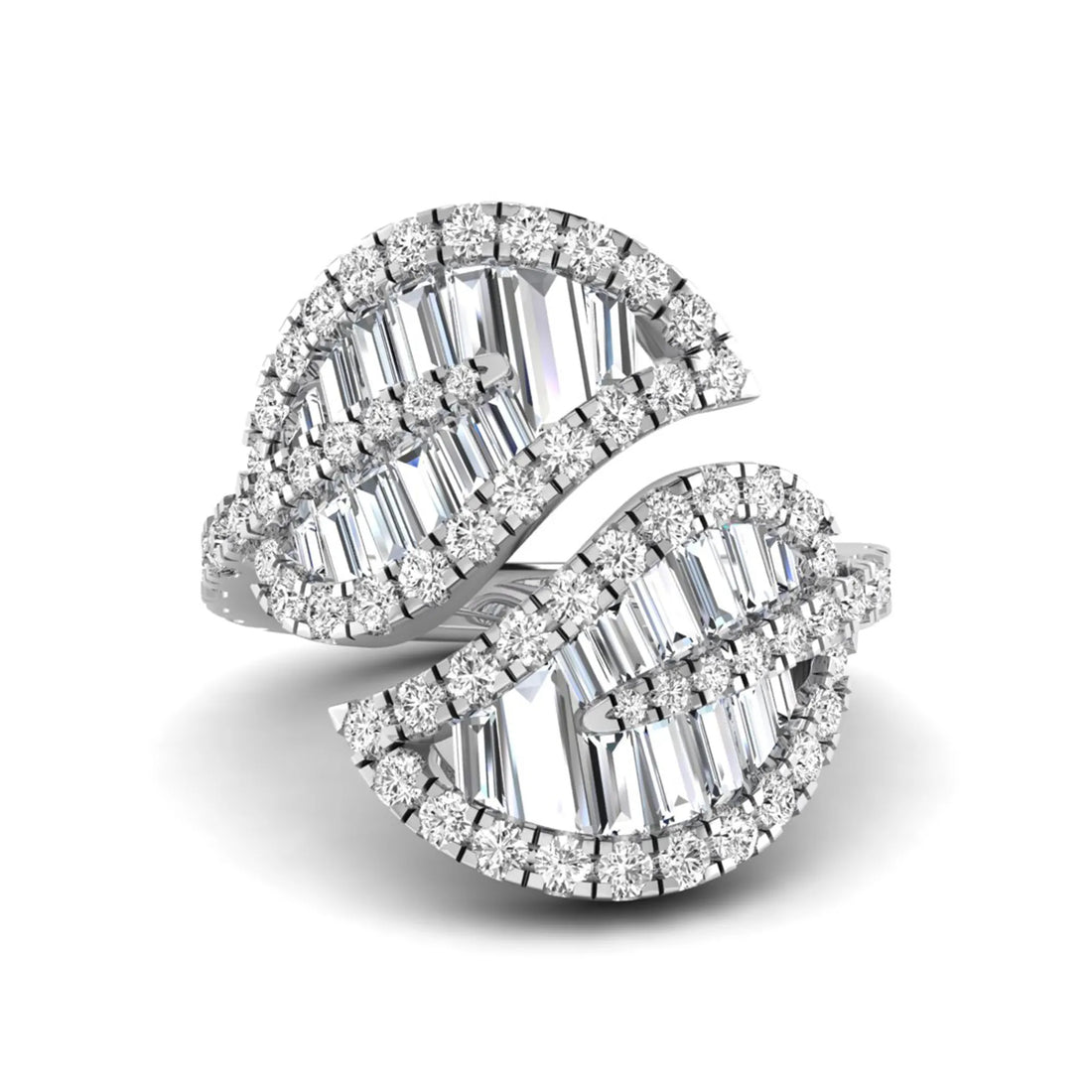 OctaPearl Bypass Shank Leaf Inspire Lab Grown Diamond Engagement Ring