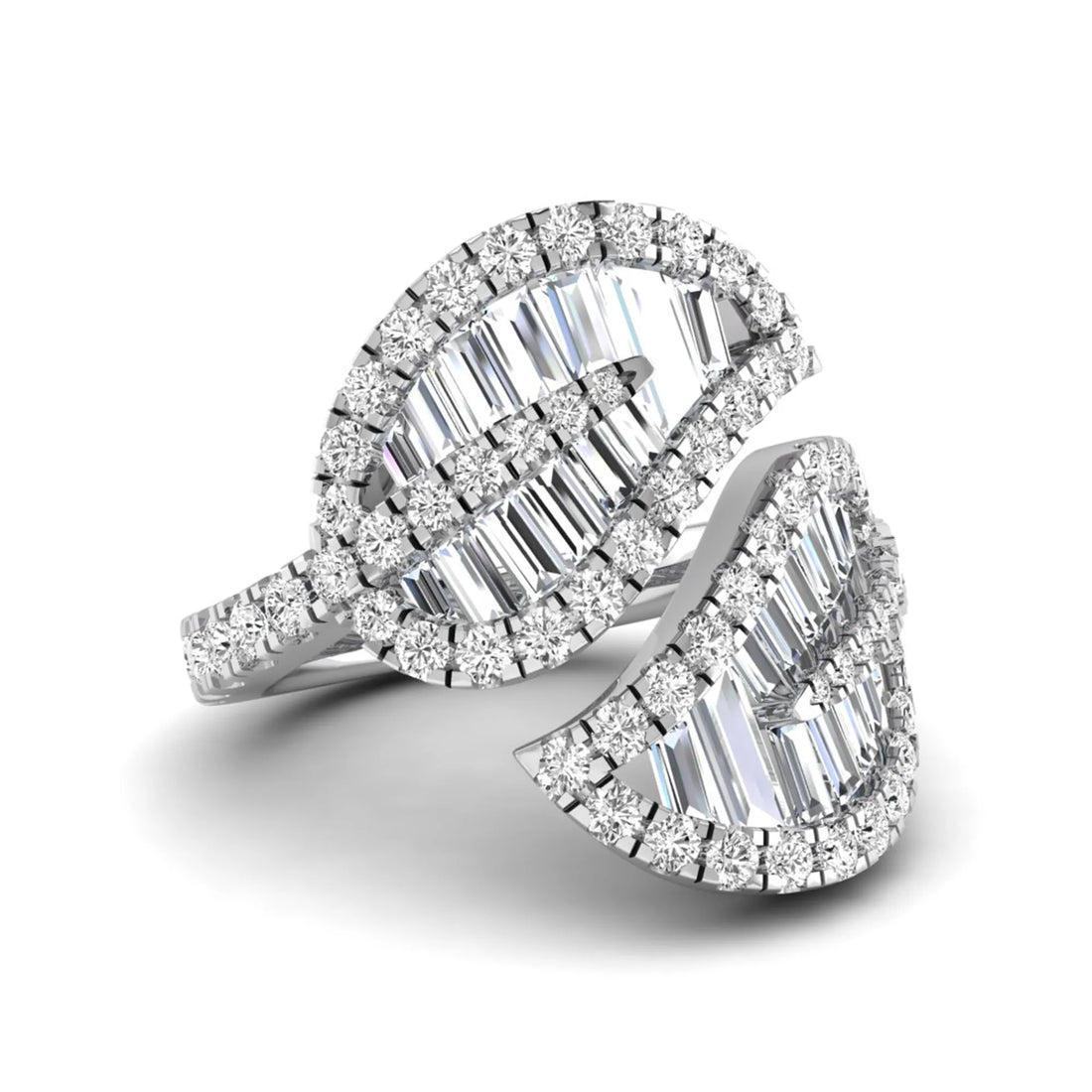 OctaPearl Bypass Shank Leaf Inspire Lab Grown Diamond Engagement Ring