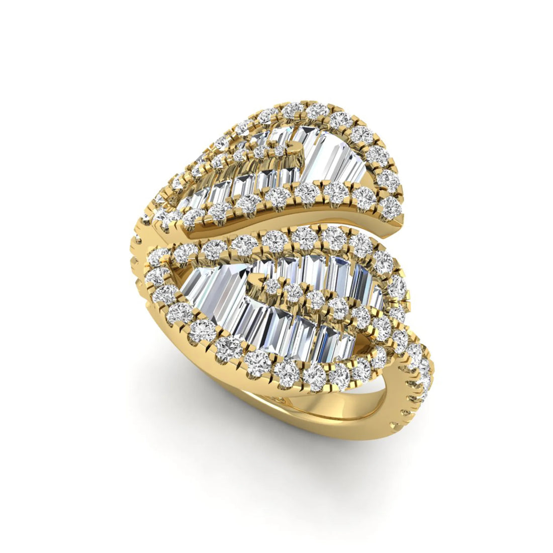 OctaPearl Bypass Shank Leaf Inspire Lab Grown Diamond Engagement Ring