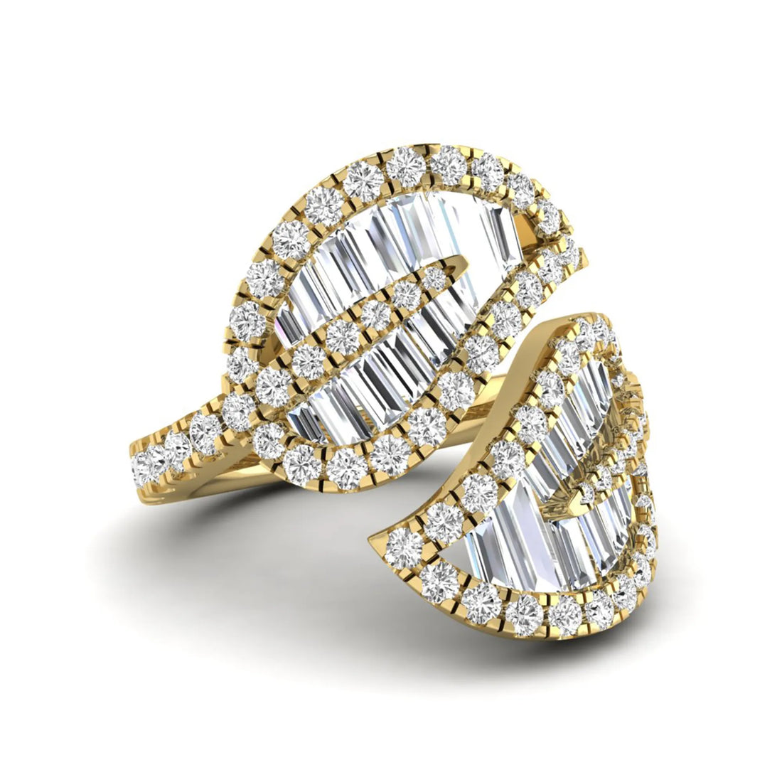 OctaPearl Bypass Shank Leaf Inspire Lab Grown Diamond Engagement Ring