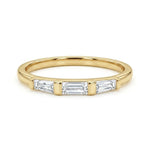 Baguette & Tapered Baguette CZ Three Stone Ring