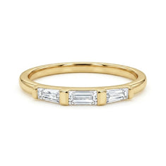 Baguette & Tapered Baguette CZ Three Stone Ring