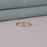 Baguette & Tapered Baguette CZ Three Stone Ring