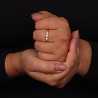 Baguette & Tapered Baguette CZ Three Stone Ring