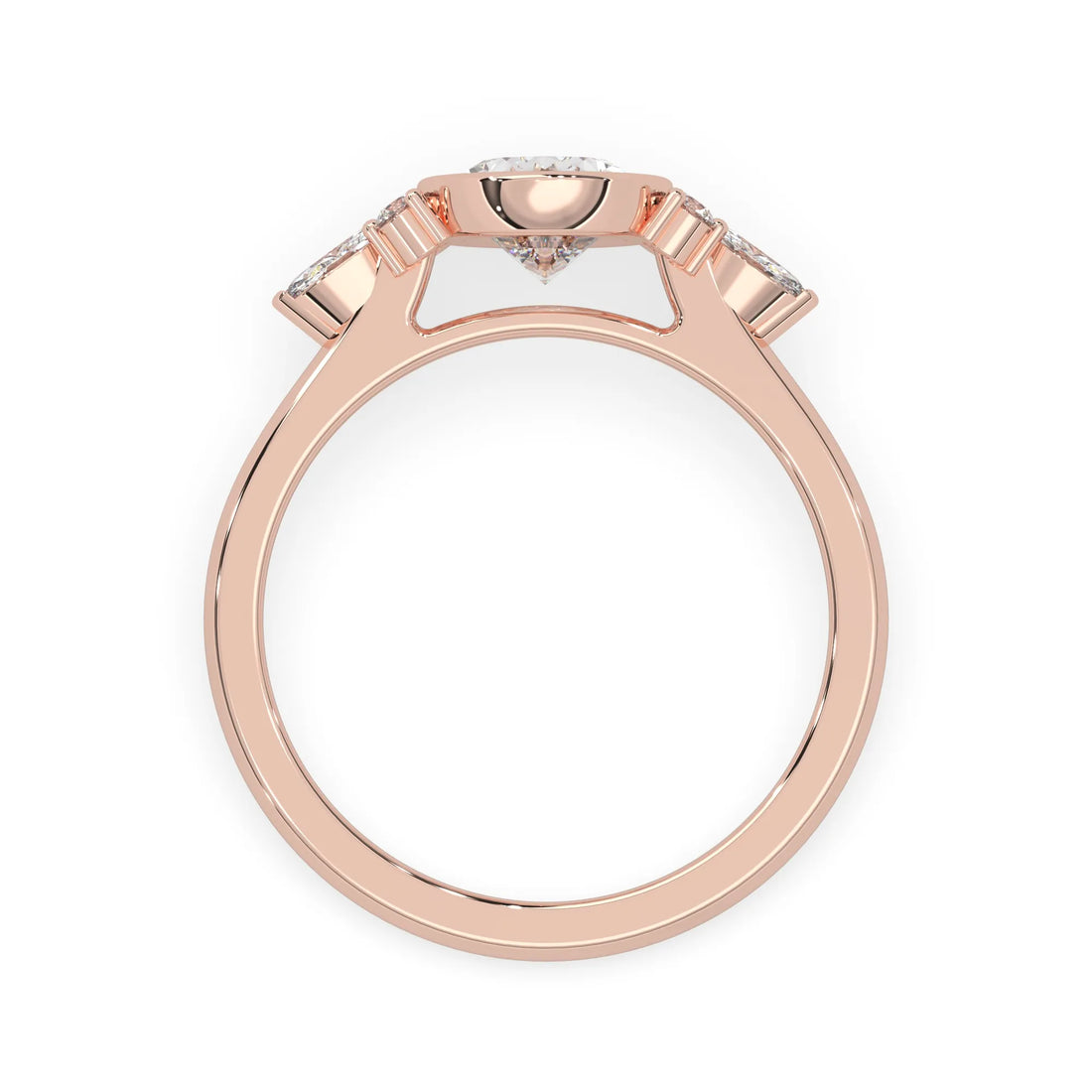 OctaPearl 2.00 ct Bezel Set Oval Lab Grown Diamond Seven Stone Floral Engagement Ring