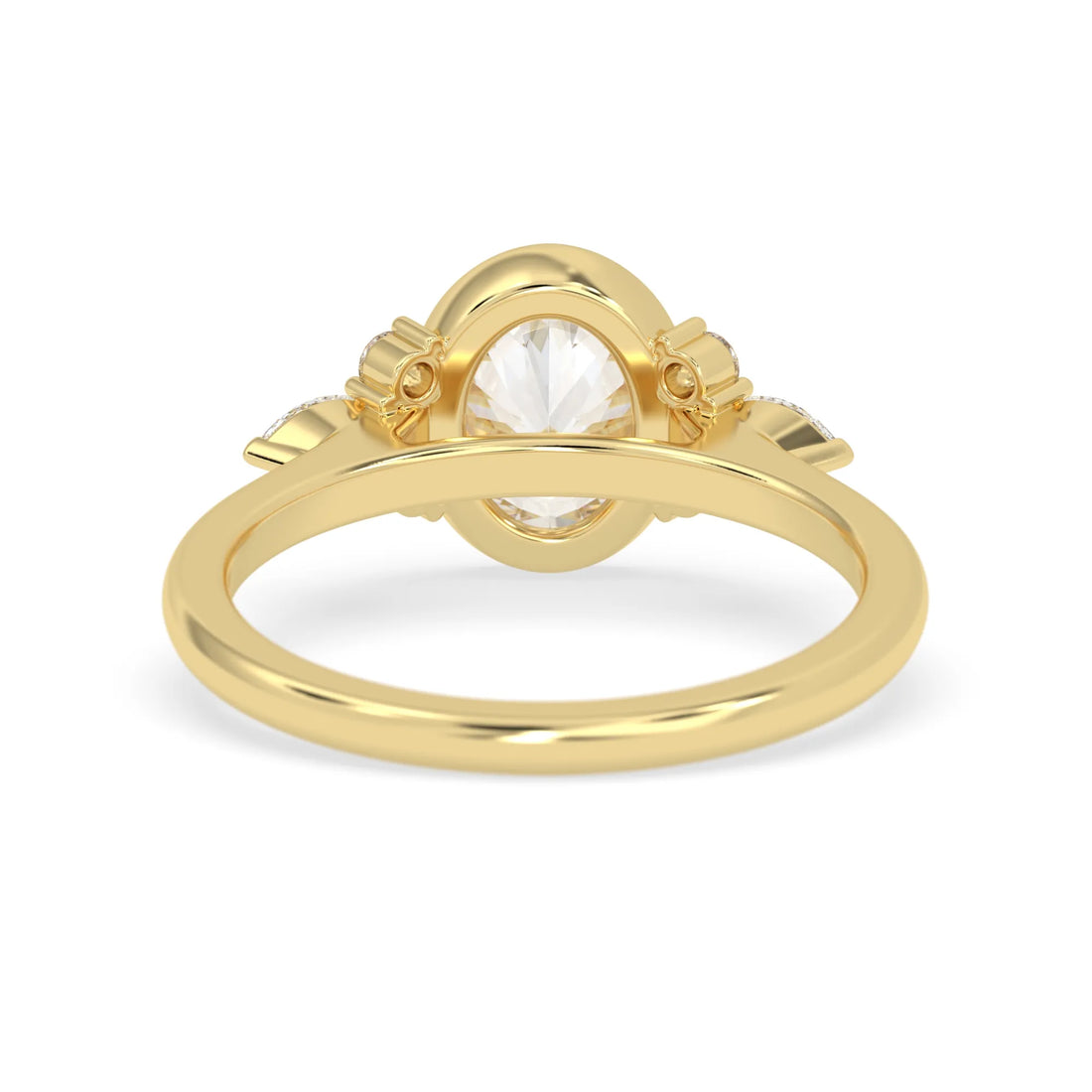 OctaPearl 2.00 ct Bezel Set Oval Lab Grown Diamond Seven Stone Floral Engagement Ring