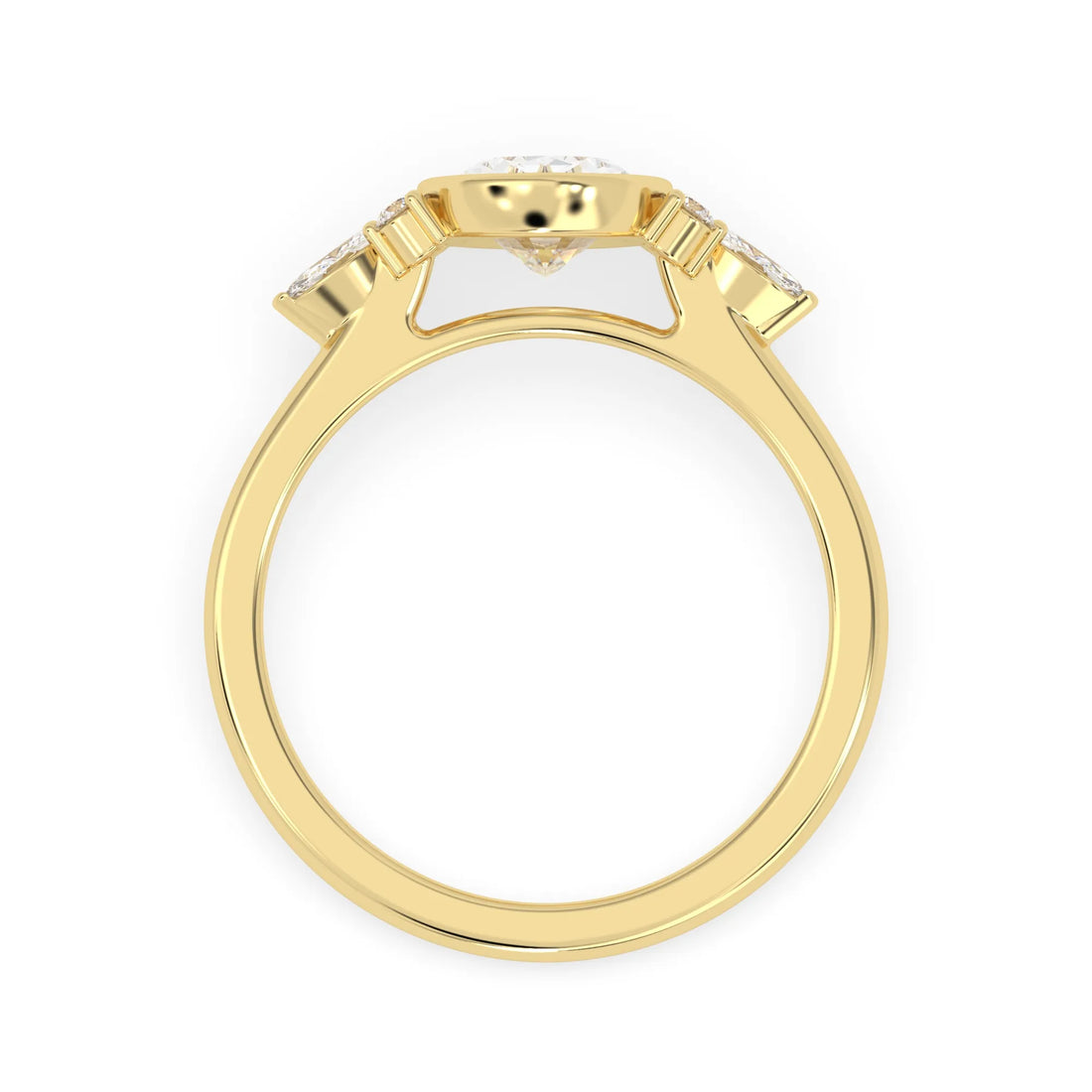 OctaPearl 2.00 ct Bezel Set Oval Lab Grown Diamond Seven Stone Floral Engagement Ring