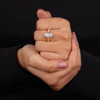 2.30 CT Bezel Set Oval Moissanite Pave Engagement Ring | OctaPearl