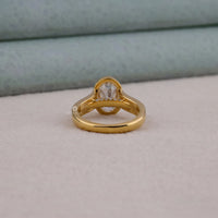 2.30 CT Bezel Set Oval Moissanite Pave Engagement Ring | OctaPearl