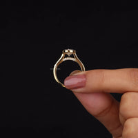 2.30 CT Bezel Set Oval Moissanite Pave Engagement Ring | OctaPearl