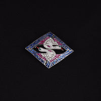 Blue & Pink CZ Double Heron Brooch Pin Geometric Hip Hop Statement Jewelry