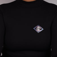 Blue & Pink CZ Double Heron Brooch Pin Geometric Hip Hop Statement Jewelry