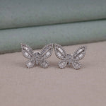 Butterfly Inspire CZ Pave Stud Earrings With Push Back | OctaPearl