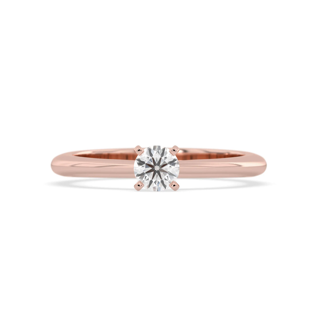 OctaPearl Classic Round Lab Grown Diamond Minimalist Solitaire Engagement Ring
