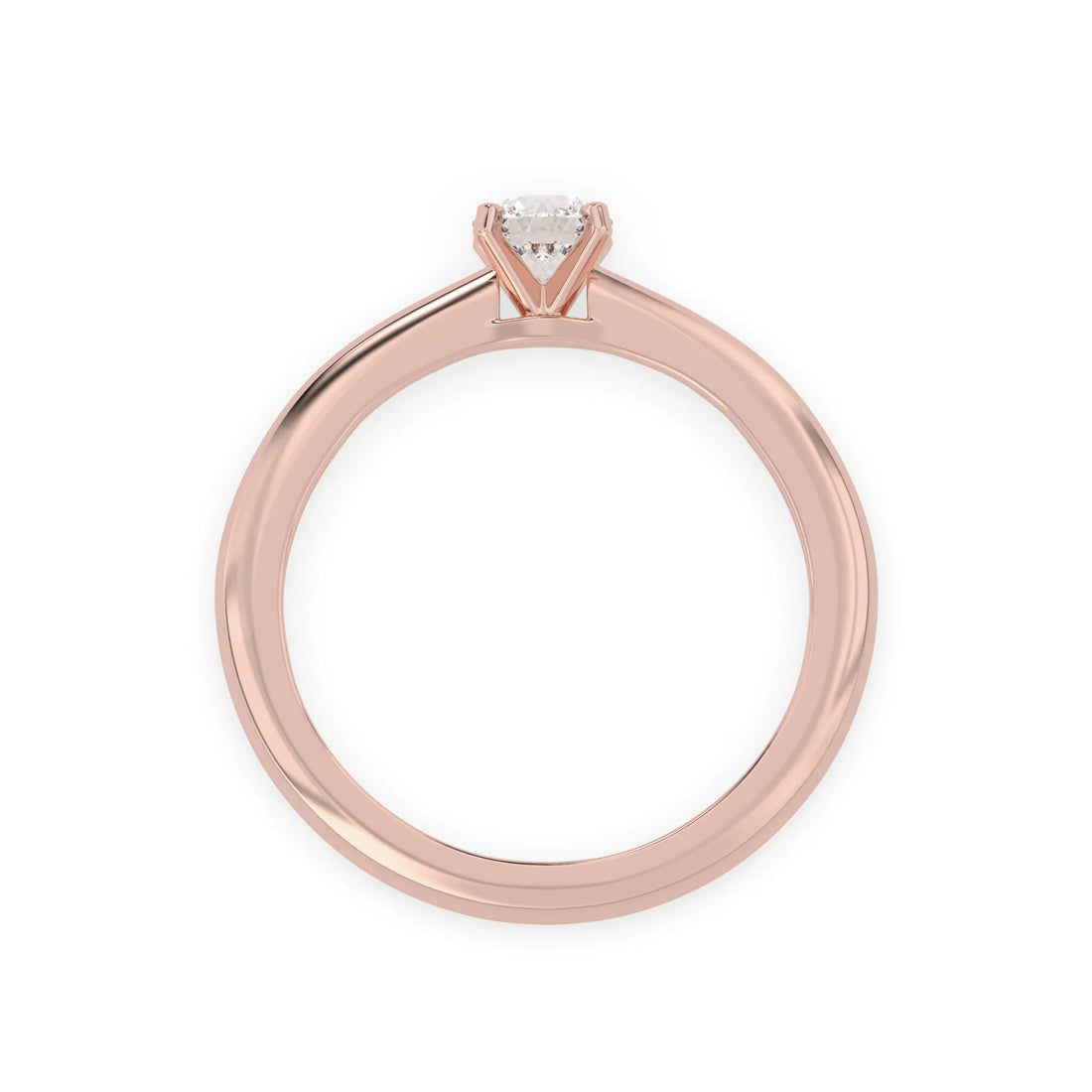 OctaPearl Classic Round Lab Grown Diamond Minimalist Solitaire Engagement Ring