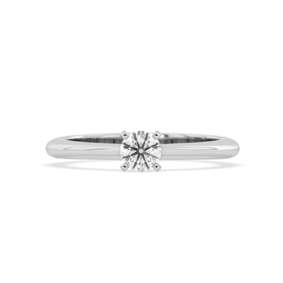 OctaPearl Classic Round Lab Grown Diamond Minimalist Solitaire Engagement Ring