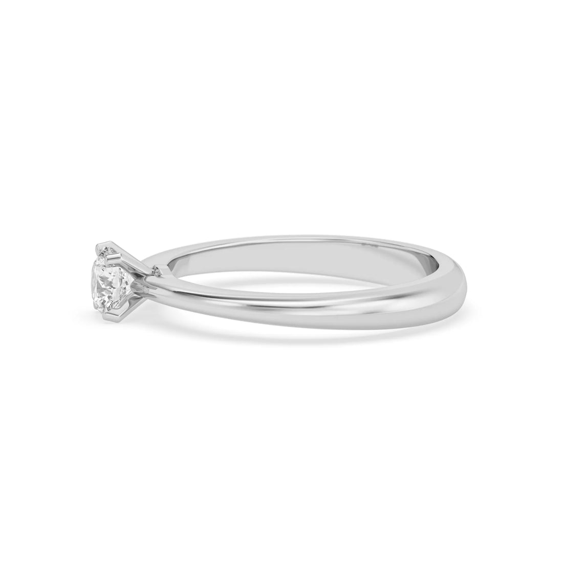 OctaPearl Classic Round Lab Grown Diamond Minimalist Solitaire Engagement Ring