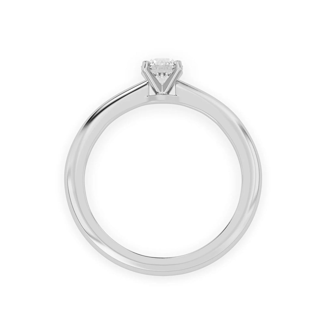 OctaPearl Classic Round Lab Grown Diamond Minimalist Solitaire Engagement Ring